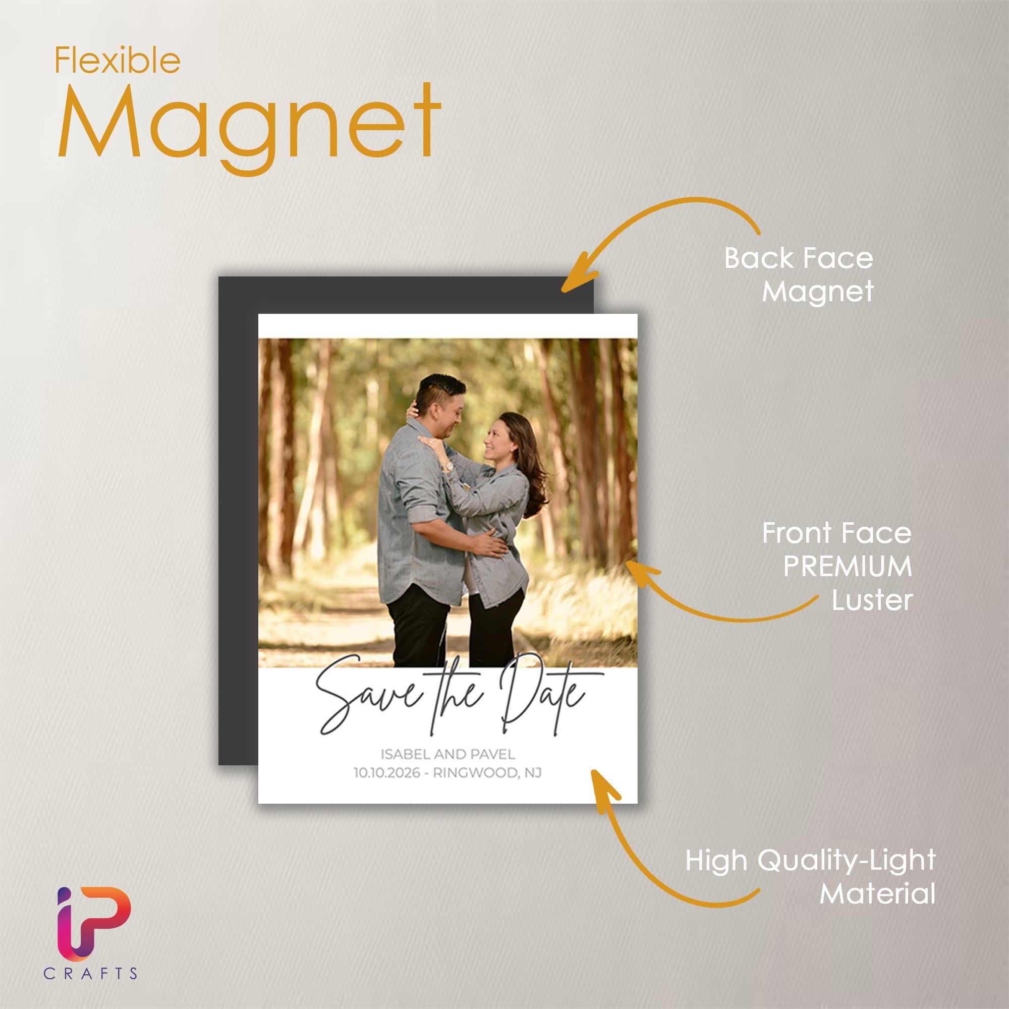 SAVE THE DATE Photo Magnets, Wedding Favors with Envelope. + Envelope Included