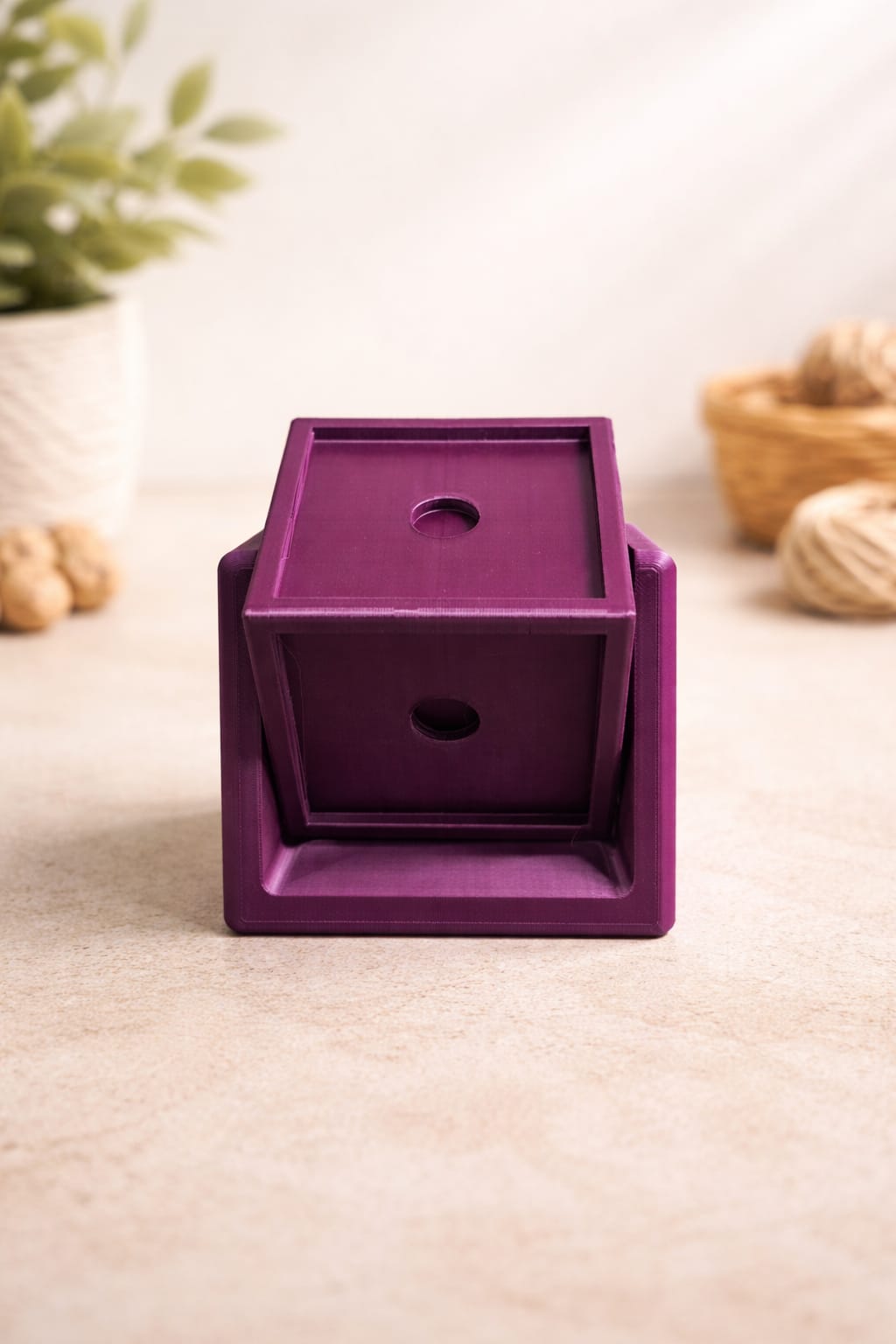 Rotating 3D Cube Frame (Holds 4 Photo Magnets 2.5x2.5 in.)
