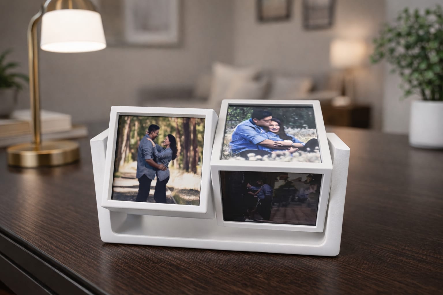 Double Rotating 3D Cube Frame (Holds 8 Photo Magnets - 2.5x2.5in.)