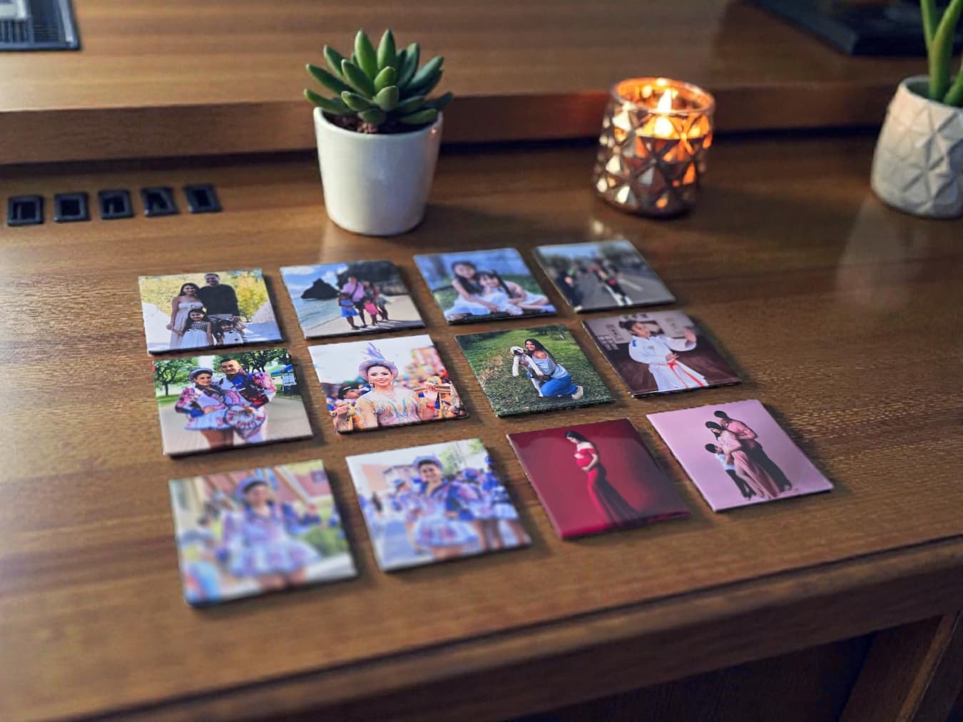 CUSTOM SQUARE PHOTO MAGNETS - 2.5"x2.5" Fridge Magnets, Keepsakes & Gifts