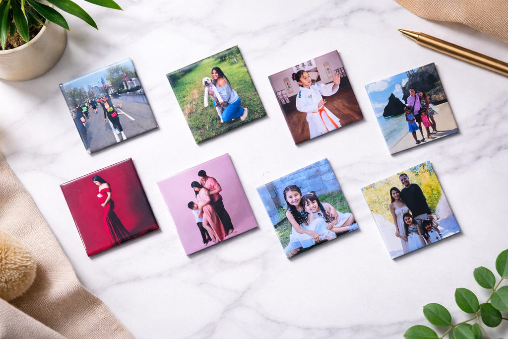 CUSTOM SQUARE PHOTO MAGNETS - 2.5"x2.5" Custom Square Fridge Magnet – Picture Magnet Gift – Favors - Family Photos